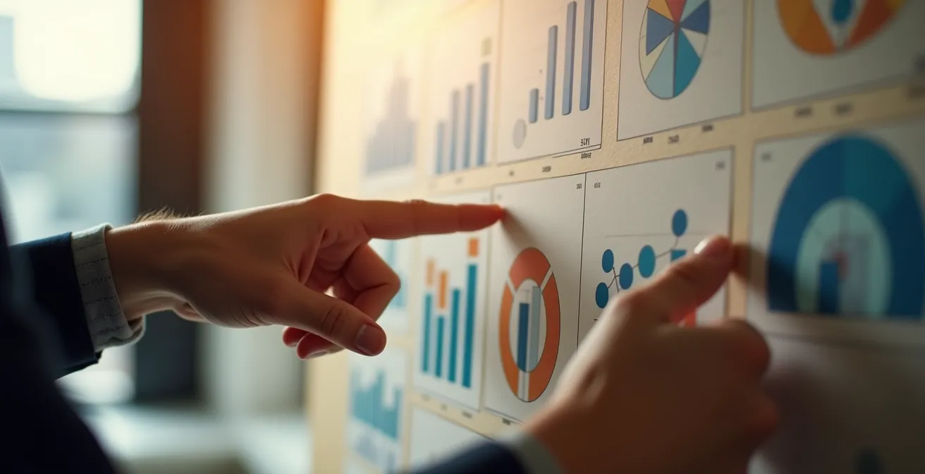 Personne analysant des données de consommation carburant sur un tableau de bord